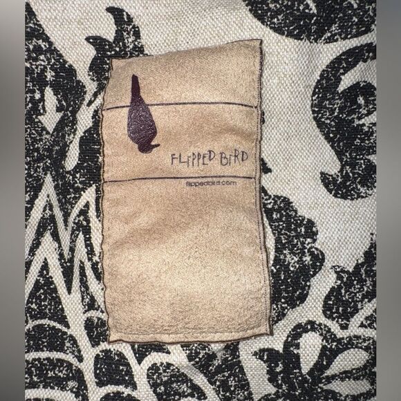 Flipped Bird Baroque Damask Print Hobo Bag – Reversible Eco Canvas Tote - Picture 3 of 10